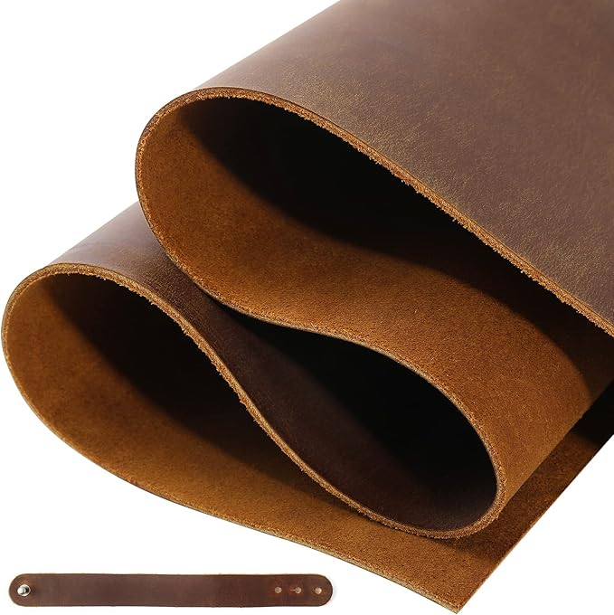 Dark Brown 12x24 Full Grain Leather Sheets for Crafting – 2mm Thick by RingSun